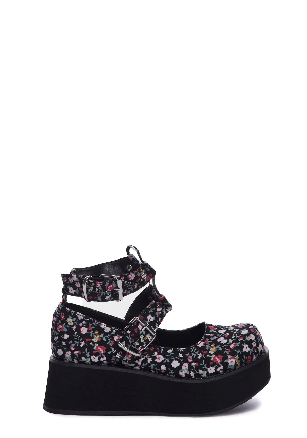 Spirite-02 Platform Mary Janes – Black/Pink