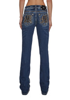 34″ Mid Rise Washed Boot Cut Jeans