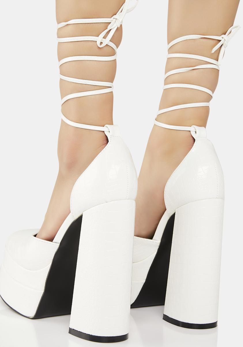 Anything But Basic Lace-Up Heels