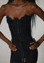 Captivating Gazes Slip Dress – Black