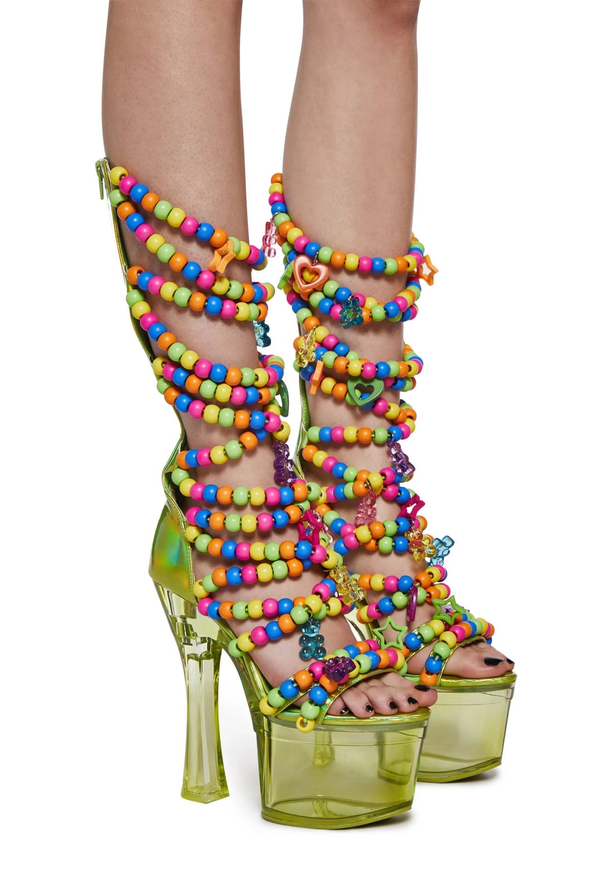 Sugar Addict Platform Heels – Green