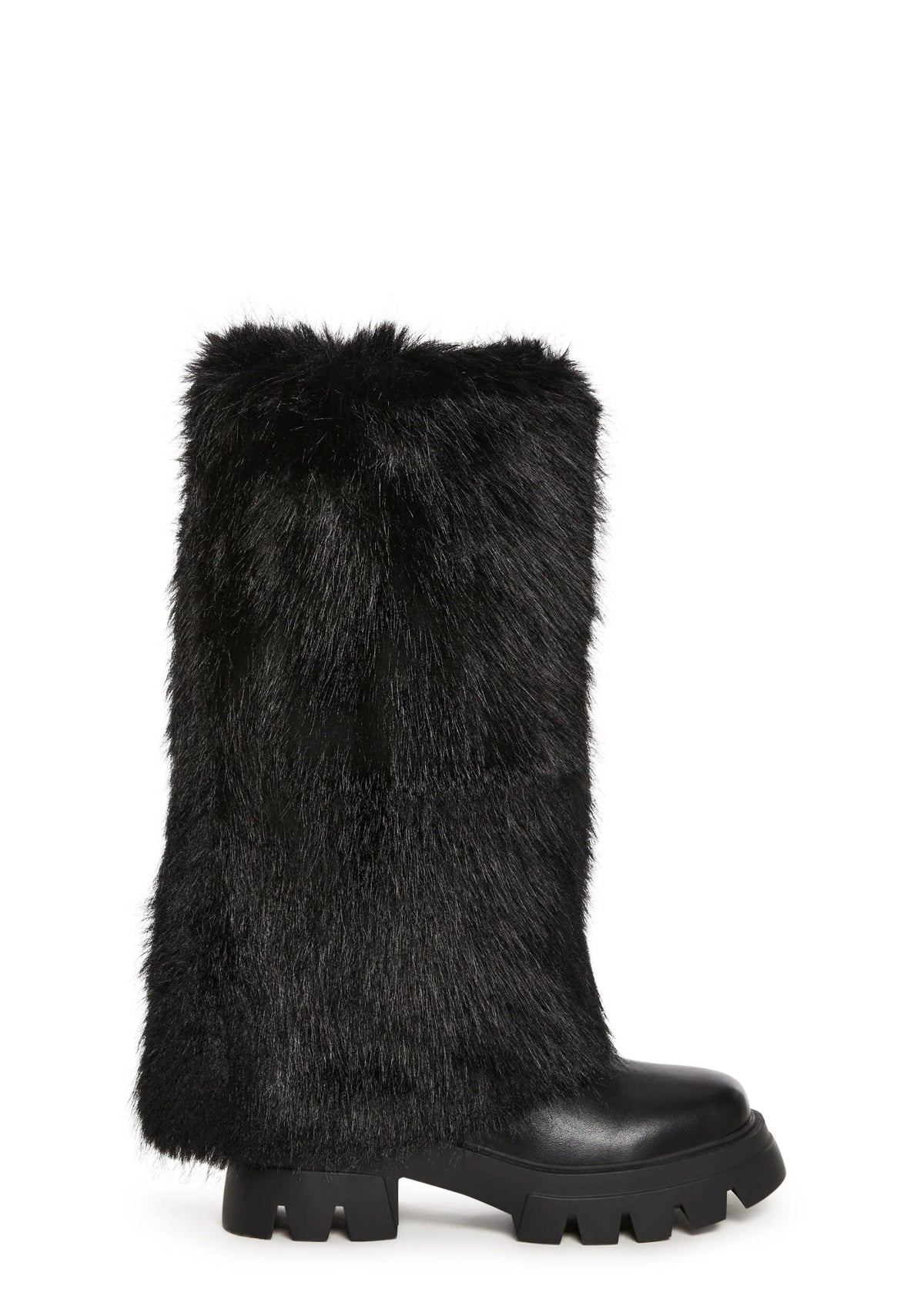Ahsoka Foldover Flat Boots – Black