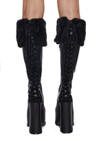 Sweetest Wishes Platform Boots – Black
