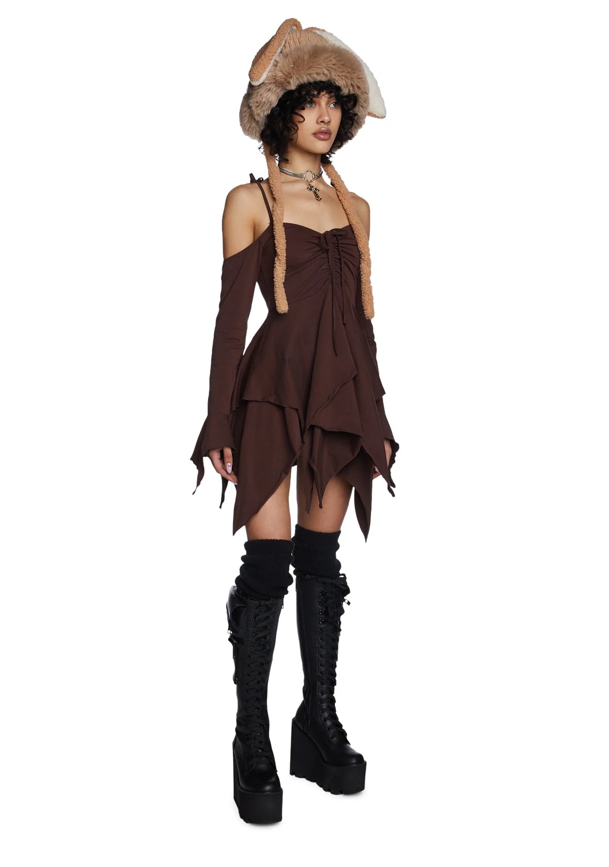 F is For Fairies Handkerchief Dress – Brown