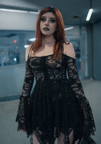 F is For Fairies Handkerchief Dress – Black Lace