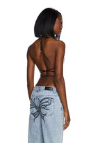 Drip Disorder Rhinestone Bra