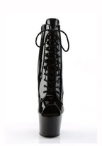 Adore-1021 Platform Peep Toe Ankle Boots-Black