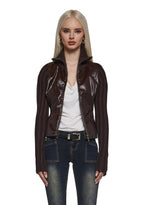Tara Vegan Leather Knit Sweater