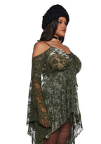 F is For Fairies Handkerchief Dress – Green Velvet Lace