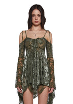 F is For Fairies Handkerchief Dress – Green Velvet Lace