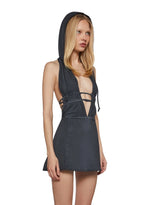 Chord Backless Hooded Dress