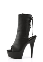 Delight-1018 Platform Ankle Boots-Black PU