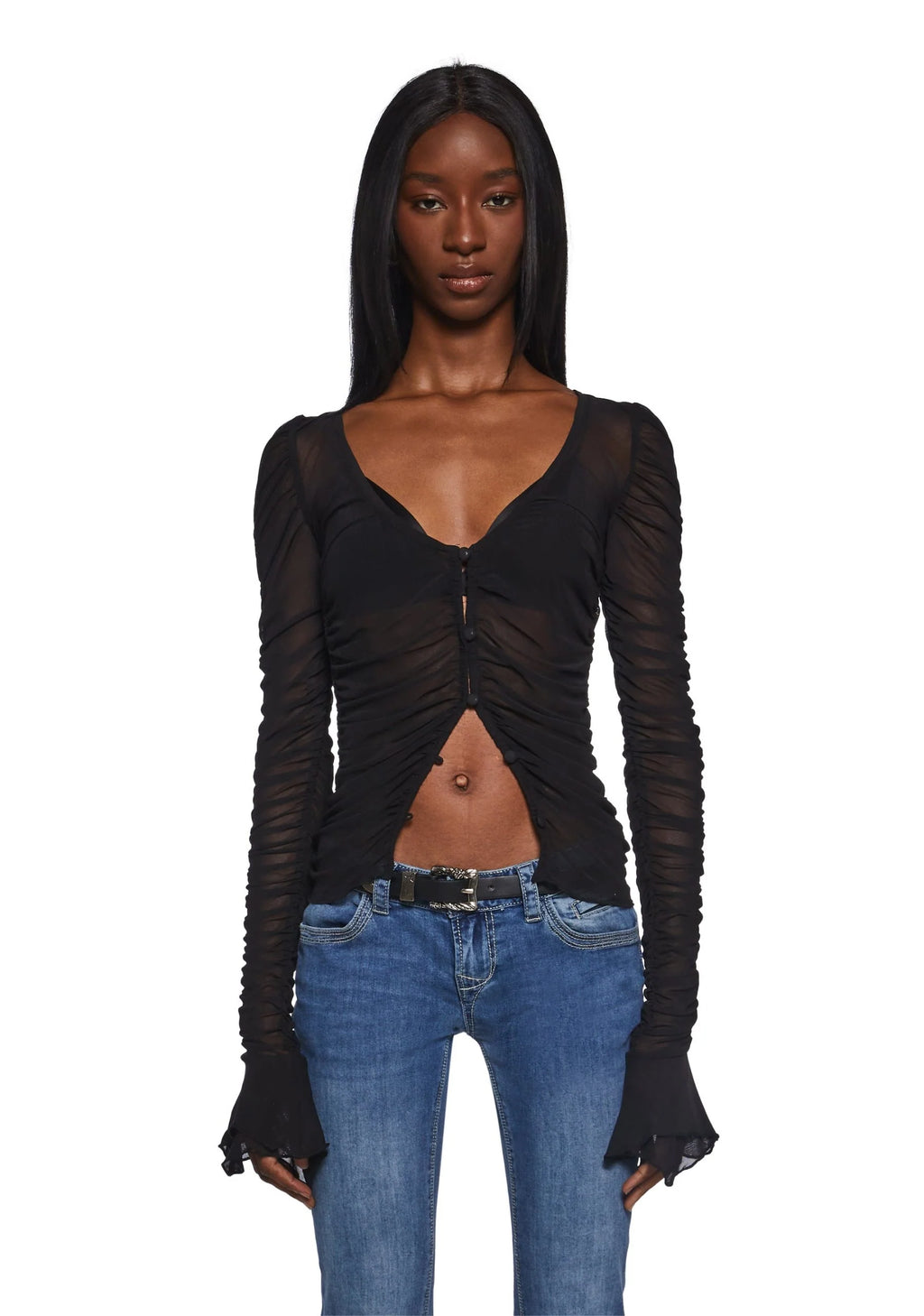 Divine Status Chiffon Blouse – Black