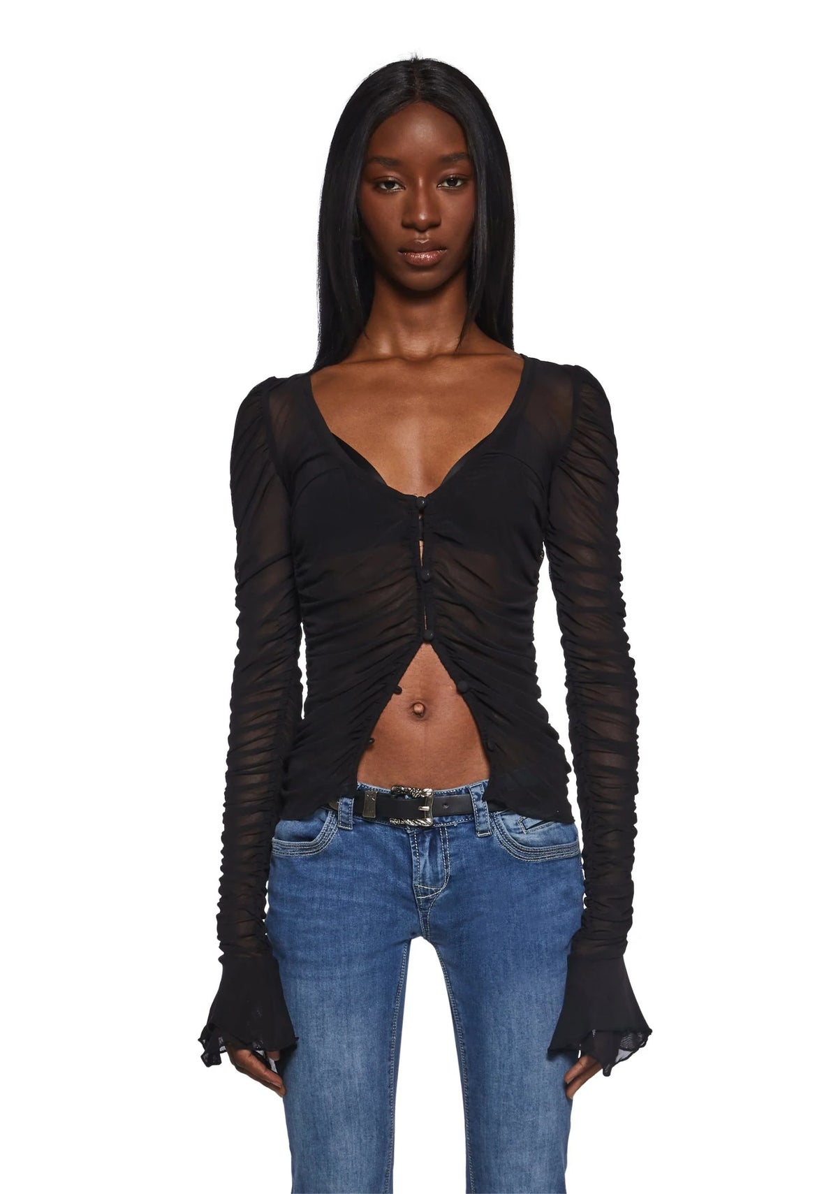 Divine Status Chiffon Blouse – Black