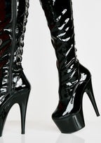 Adore-3063 Platform Thigh High Boots-Black