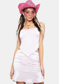 Satin Ruched Skirt