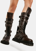 Cognac Hour Of Devastation Combat Boots