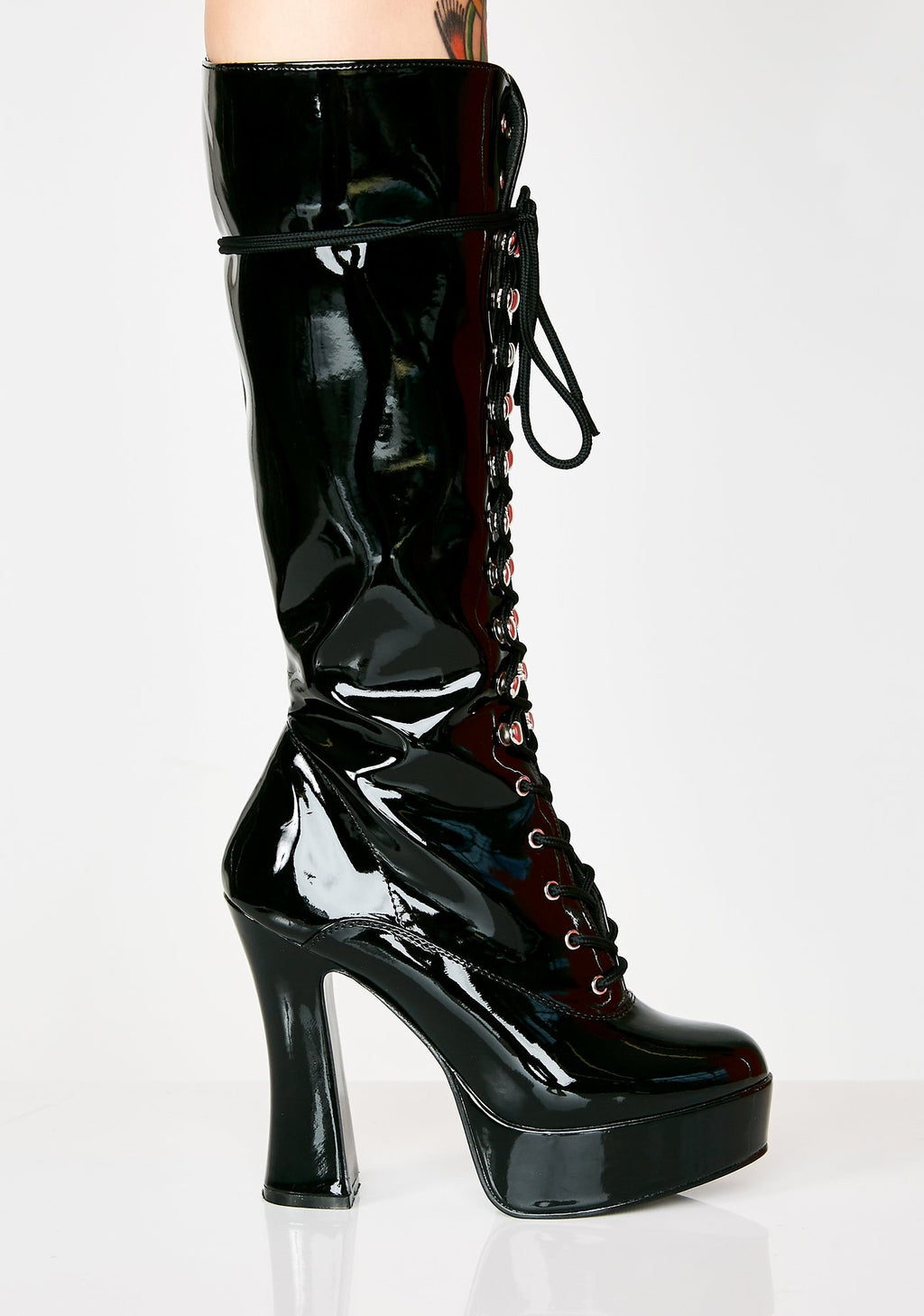 Electra-2020 Platform Knee High Boot-Black