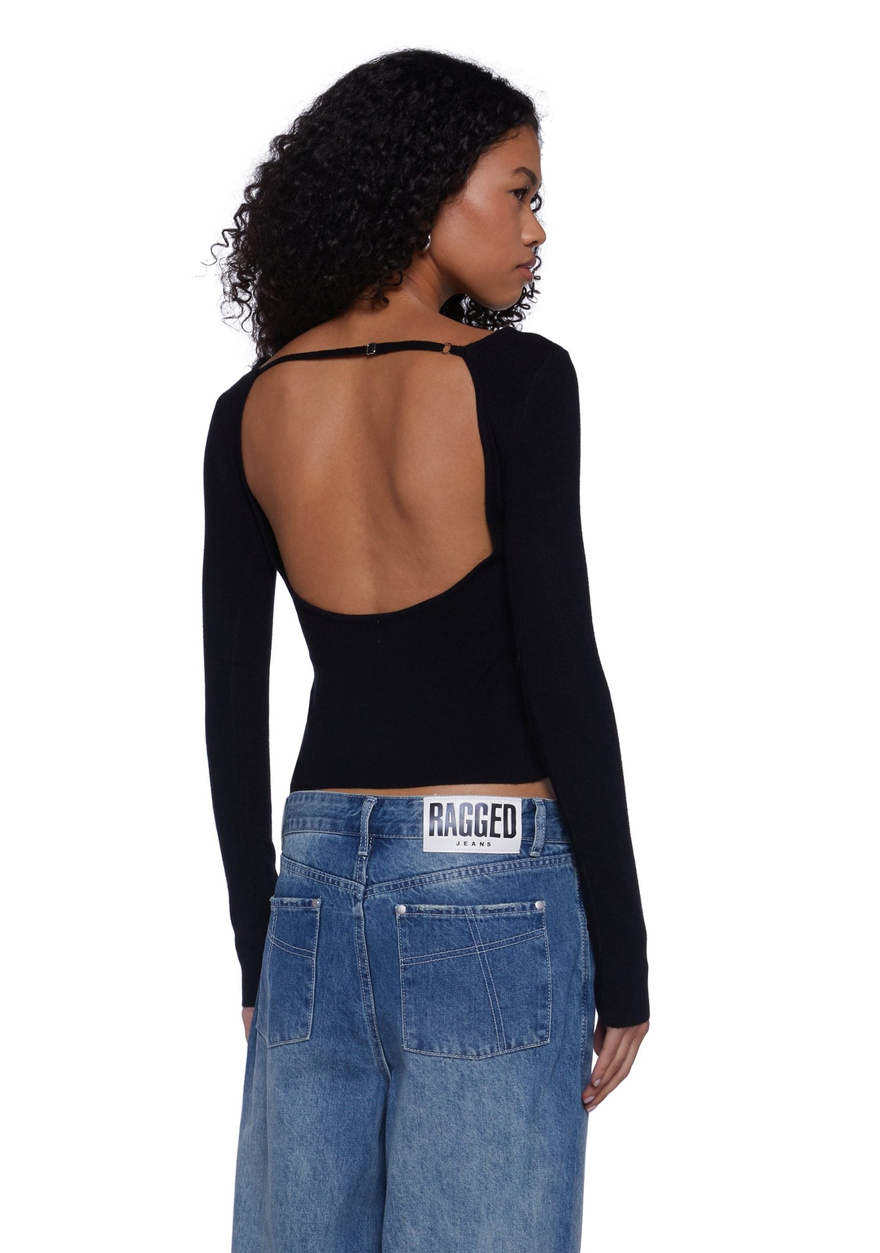 Made Me Realize Sweater Top-Black