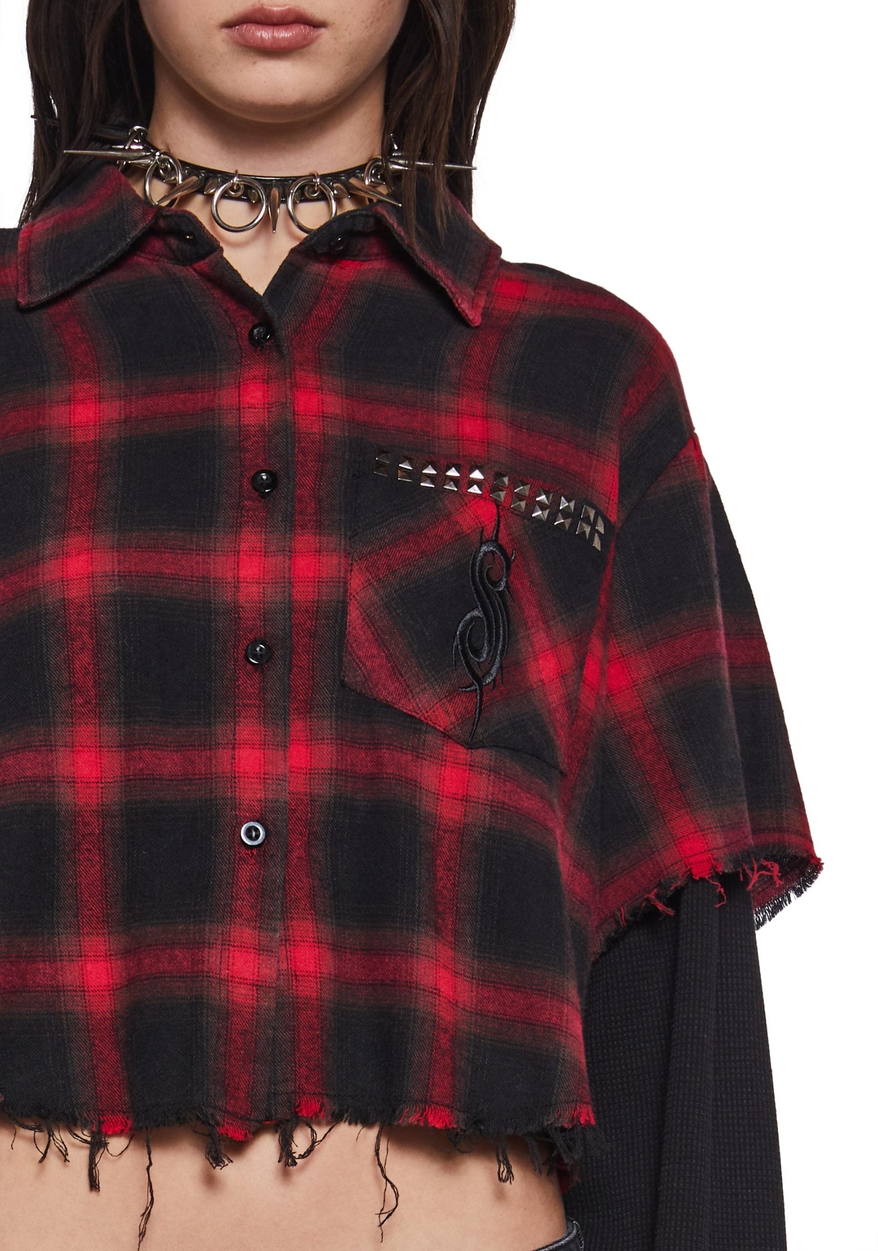 The Nameless Cropped Flannel Top