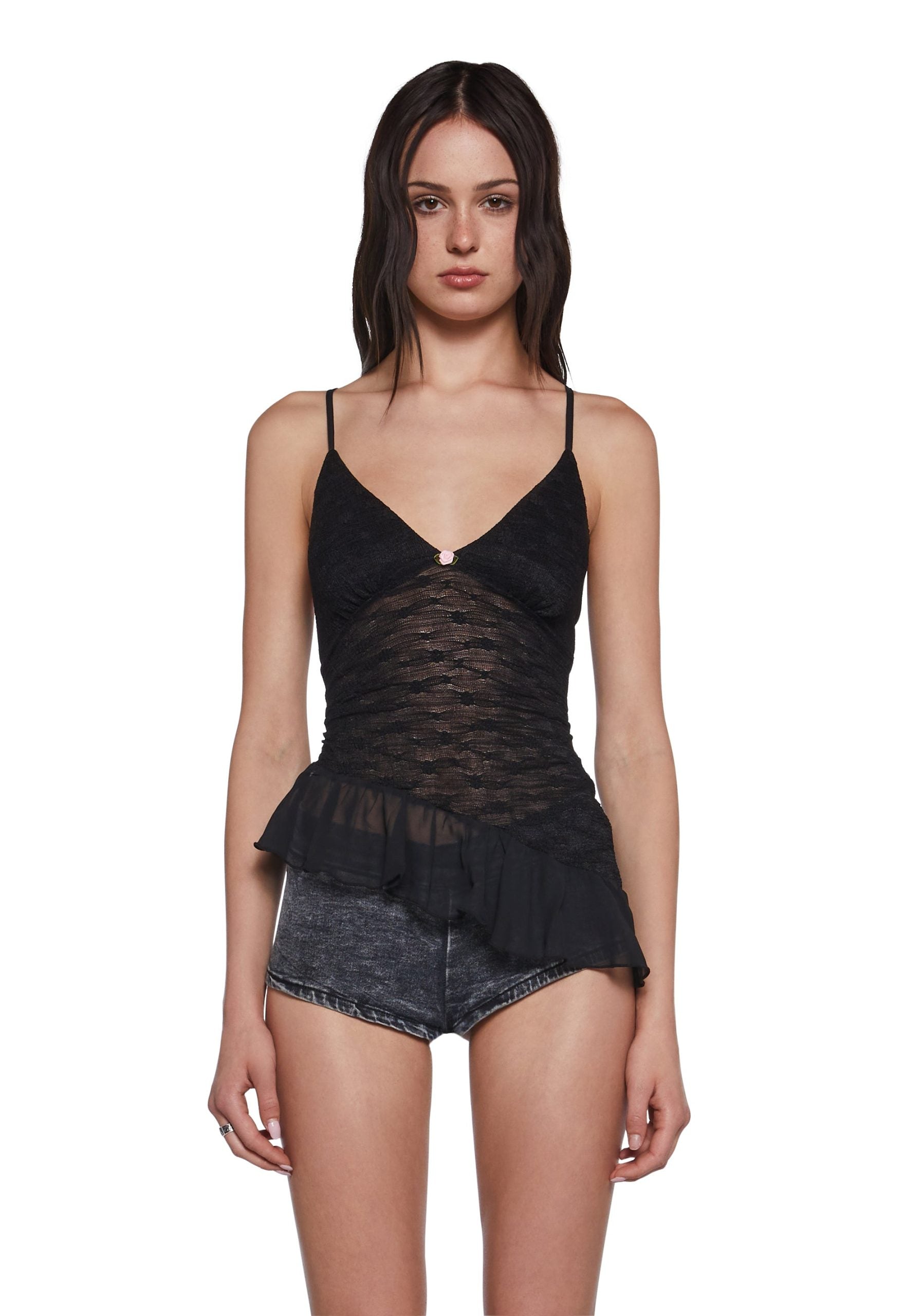 Flirty Attitude Lace Top – Black
