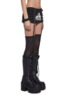 Skull Garter Mini Skirt