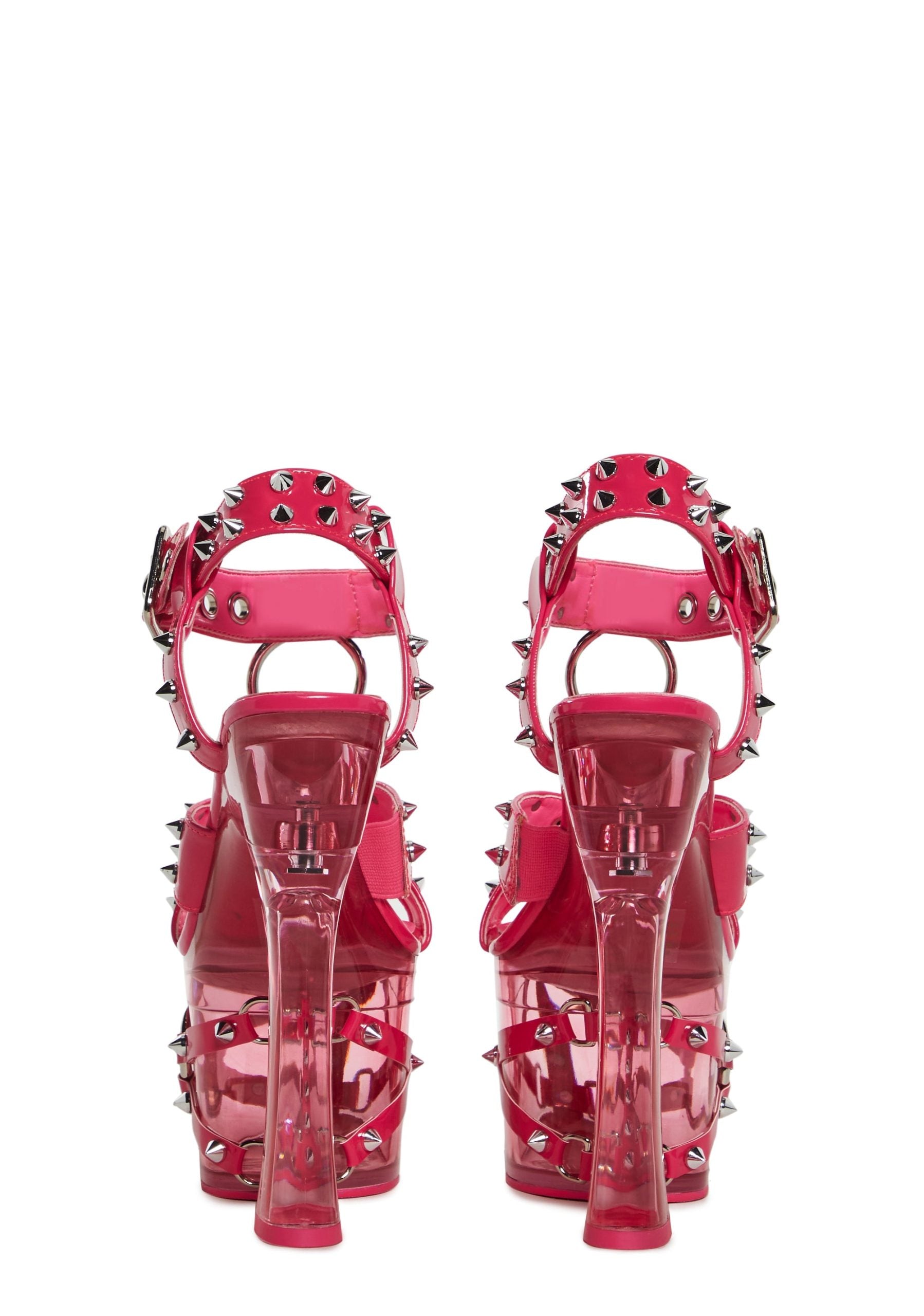 Twisted Darkness Platform Heels – Pink