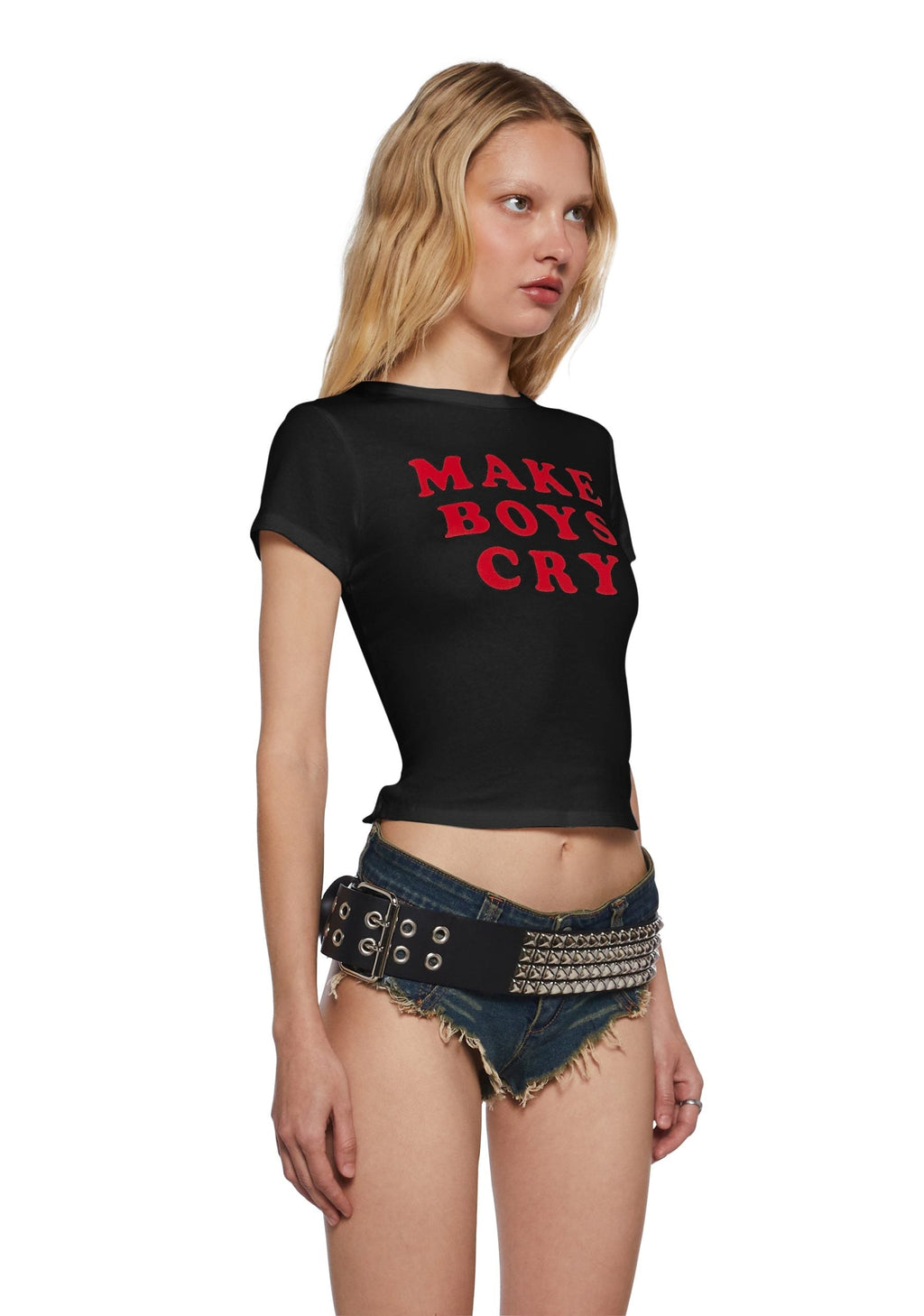 Cute Boy Tears Graphic Tee – Black