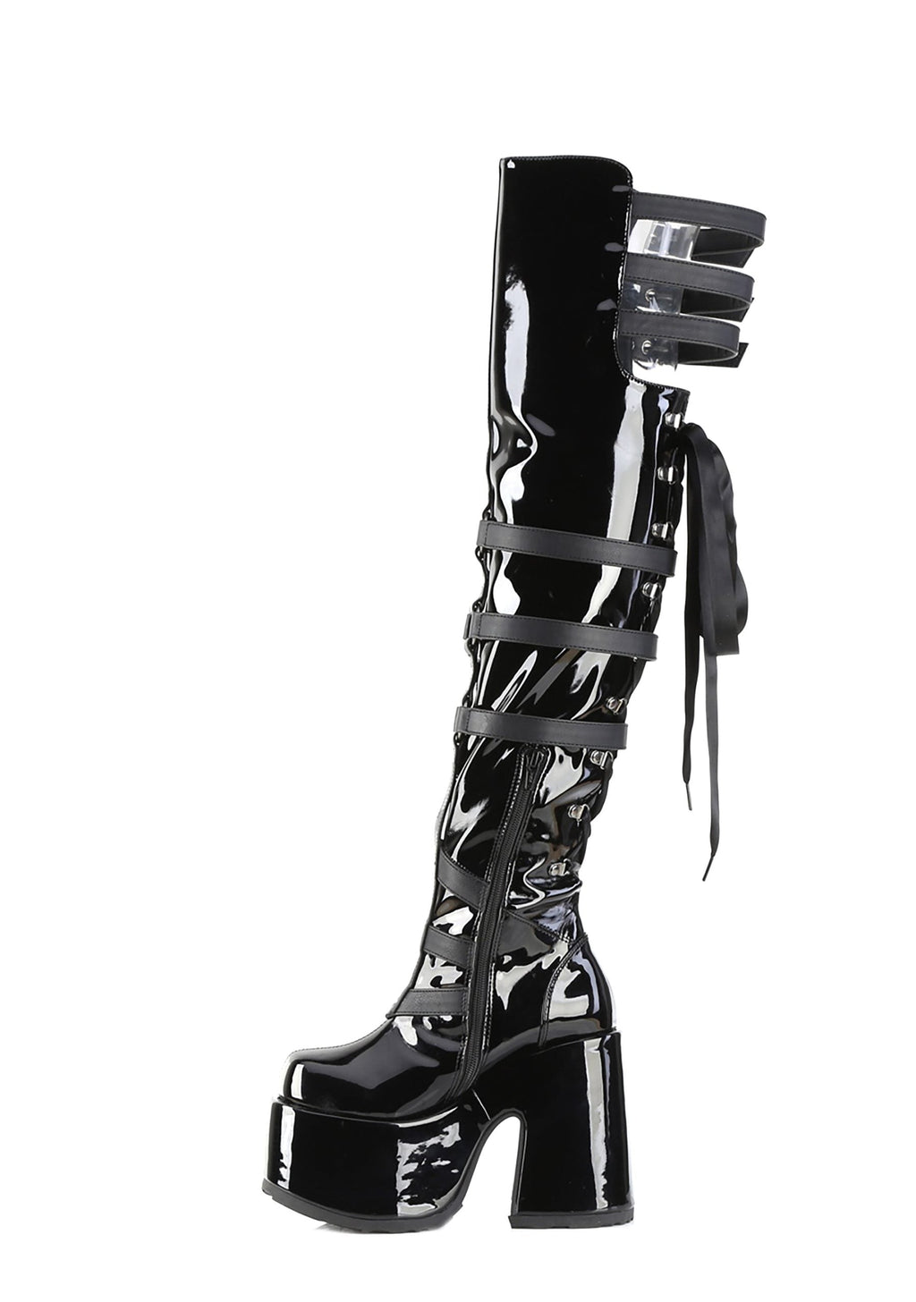 Camel-305 Platfform Thigh High Boots
