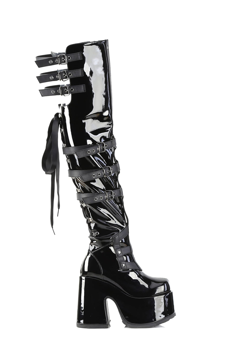 Camel-305 Platfform Thigh High Boots