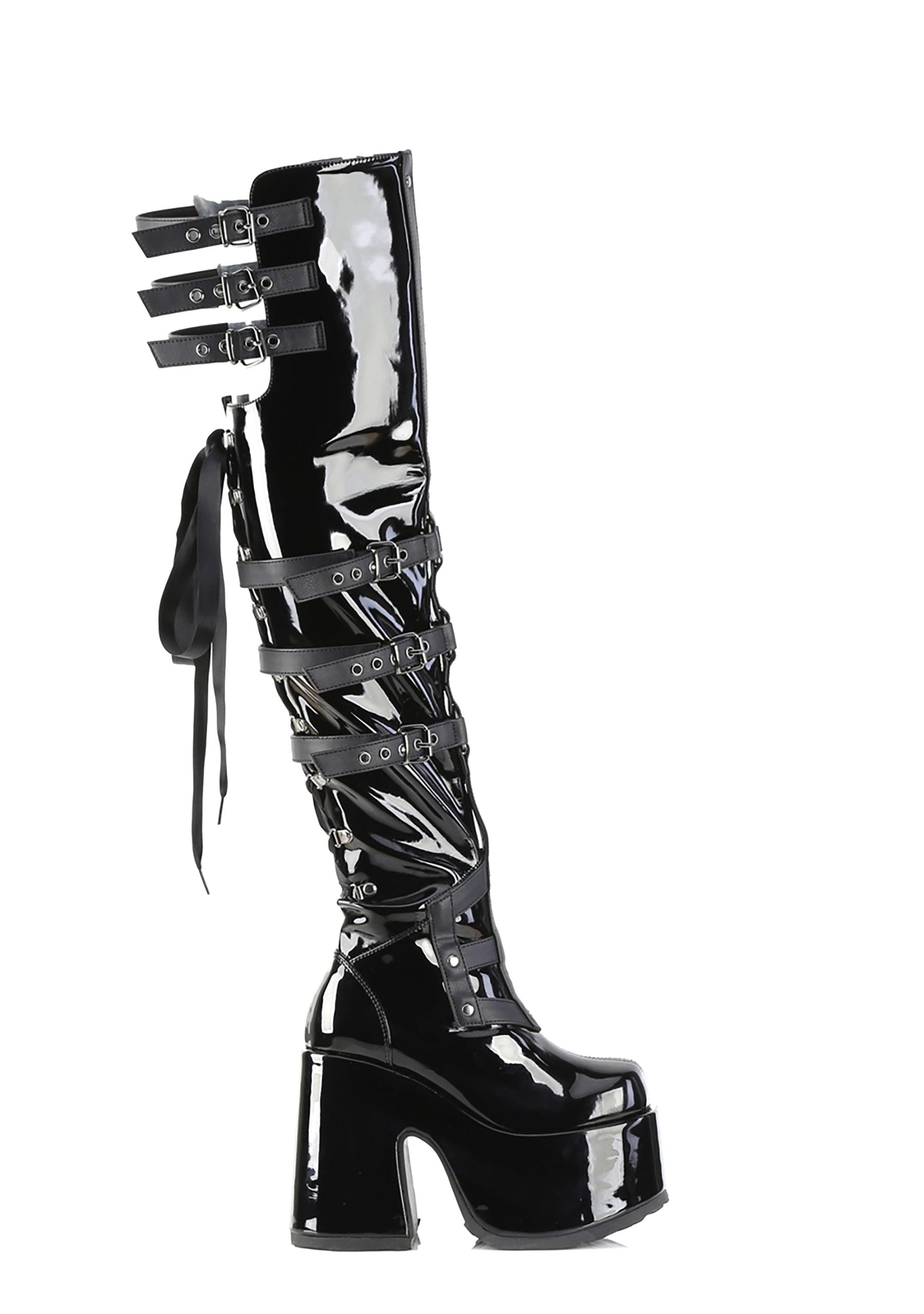 Camel-305 Platfform Thigh High Boots
