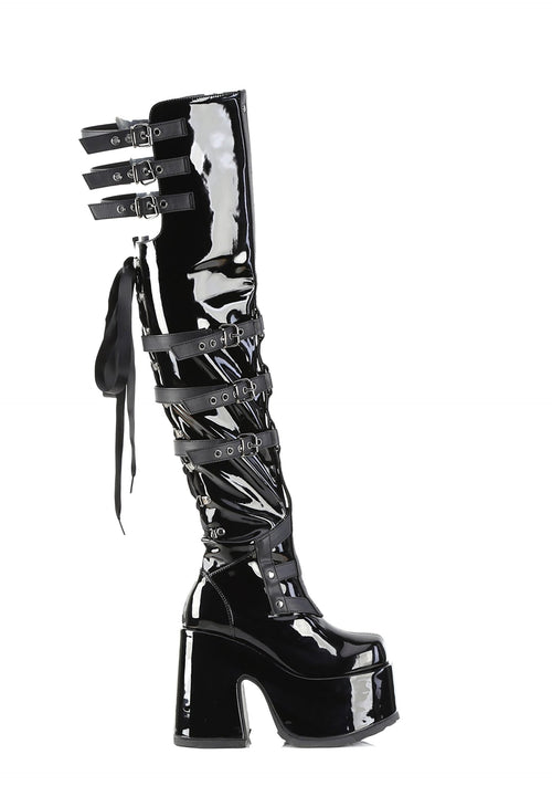 Camel-305 Platfform Thigh High Boots