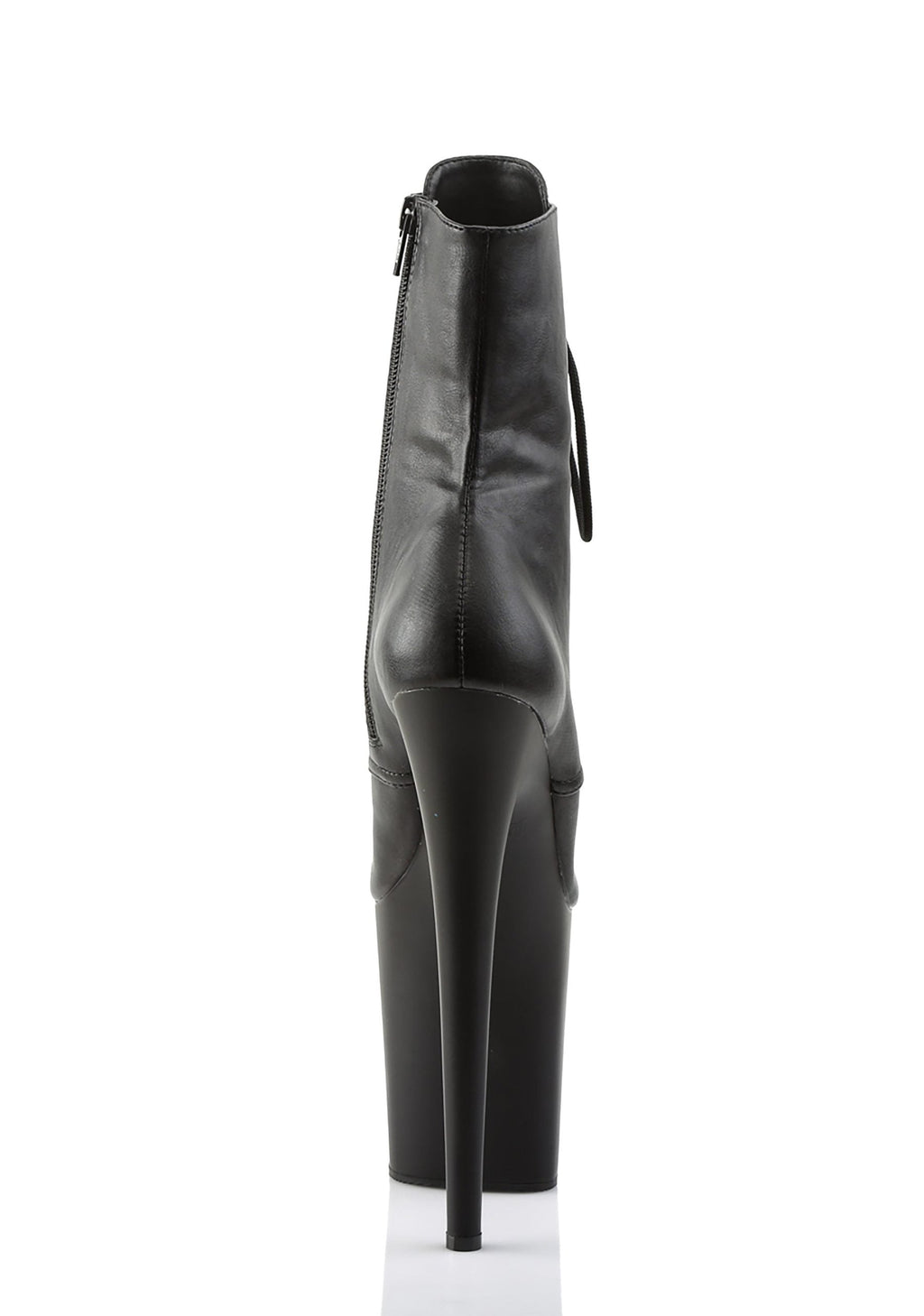 Flamingo-1020 Platform Ankle Boots-Black PU
