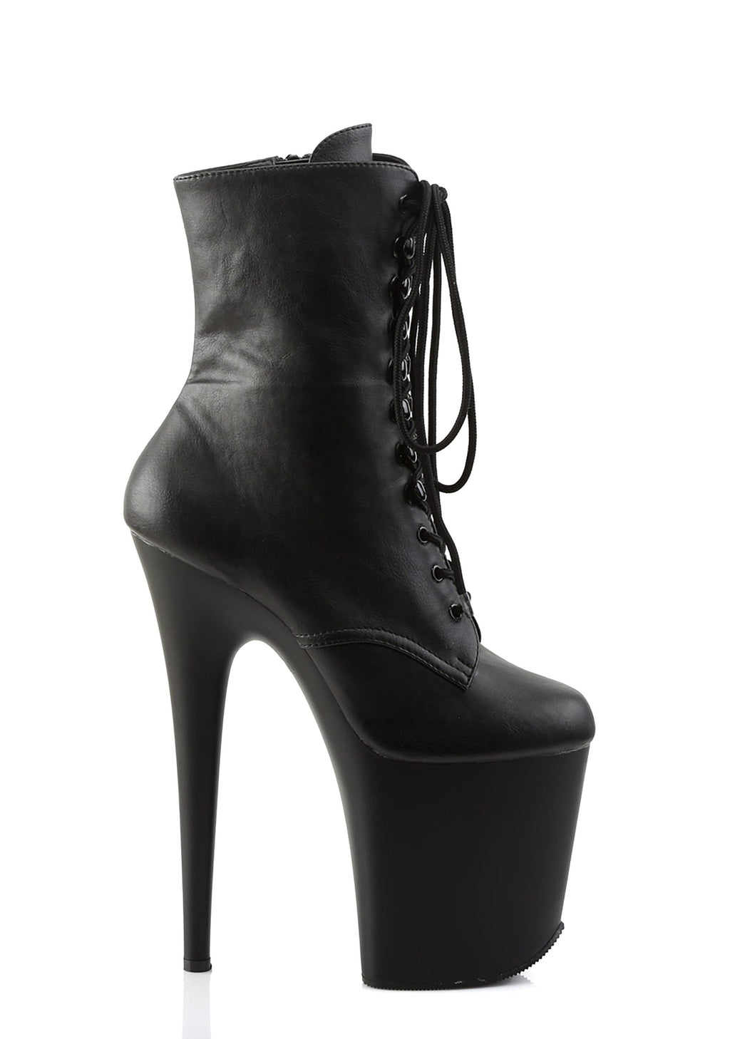 Flamingo-1020 Platform Ankle Boots-Black PU