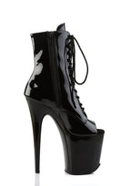 Flamingo-1021 Platform Peep Toe Ankle Boots-Black
