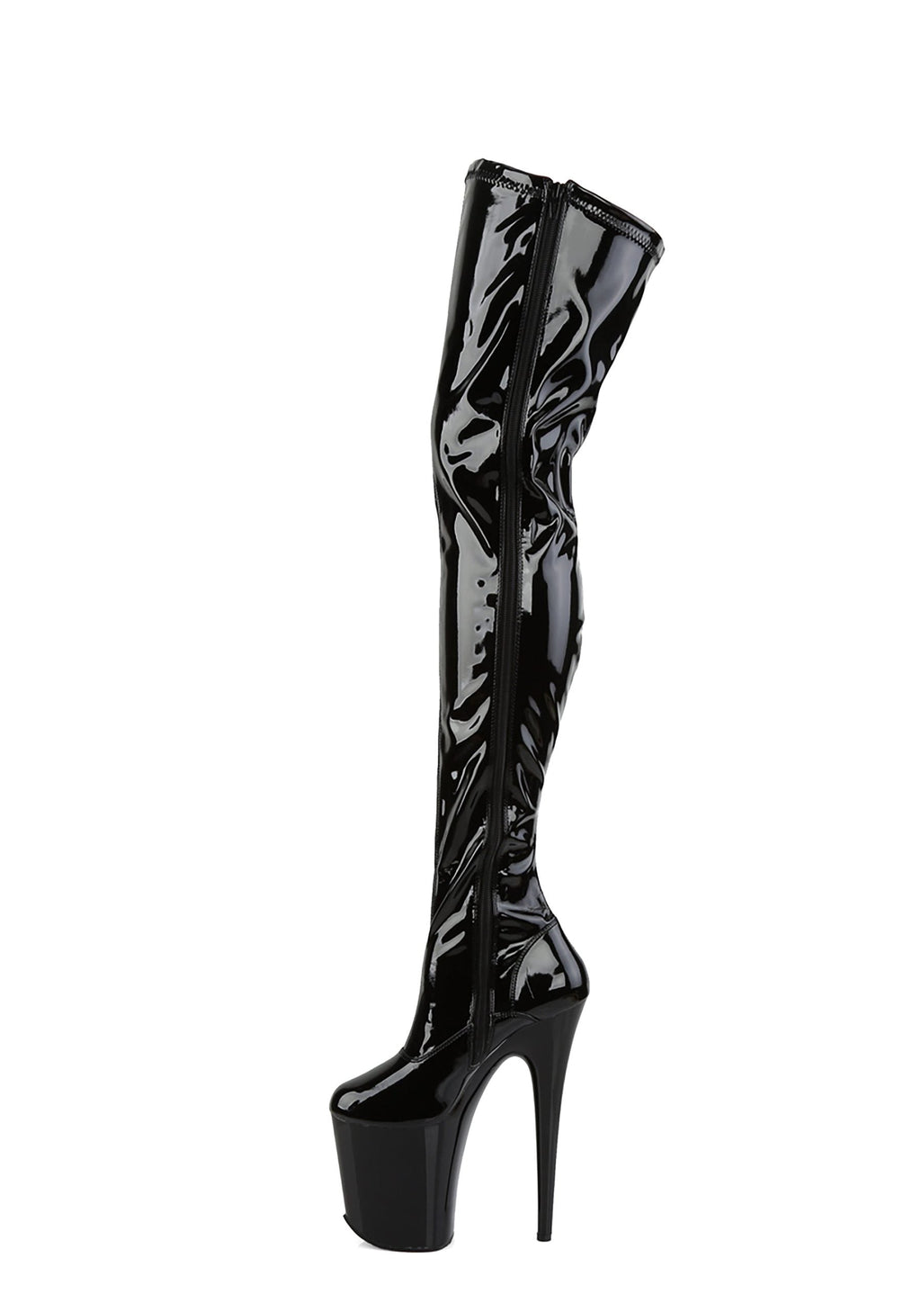 Flamingo-3000 Platform Thigh High Boots-Black