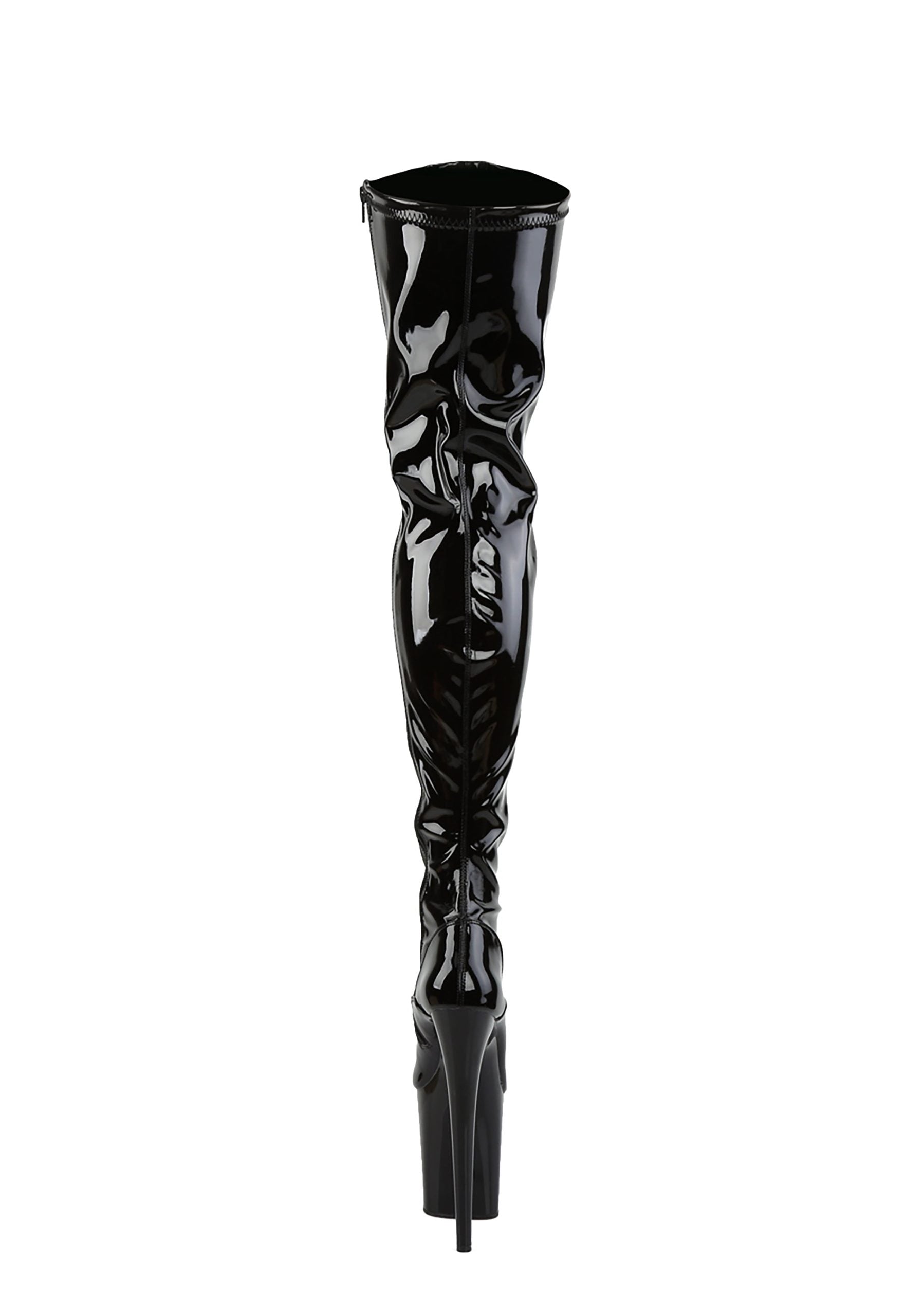 Flamingo-3000 Platform Thigh High Boots-Black