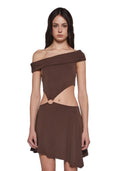 Seductive Gaze Cut Out Dress – Brown