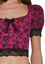 Lace Print Crop Top