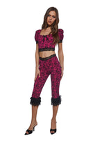 Lace Print Capri Pants