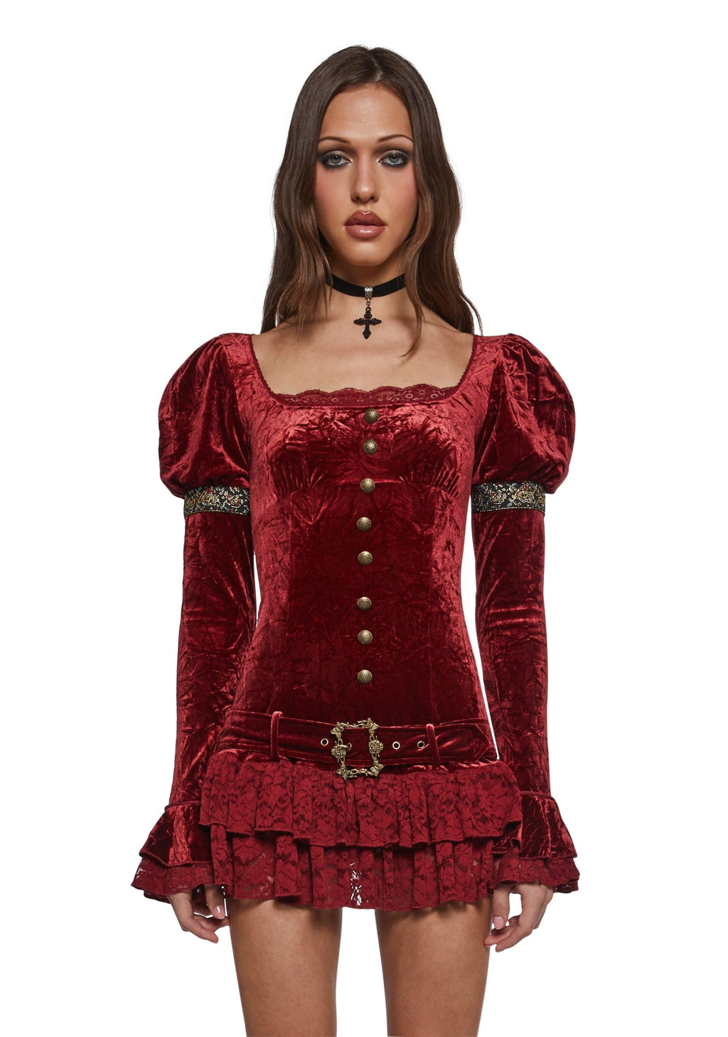 Crushed Velvet Mini Dress
