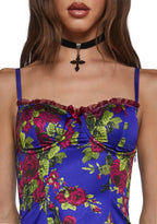 Floral Satin Slip Dress