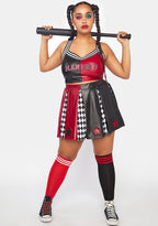 Plus Harlequin Dreams Cheerleader Costume