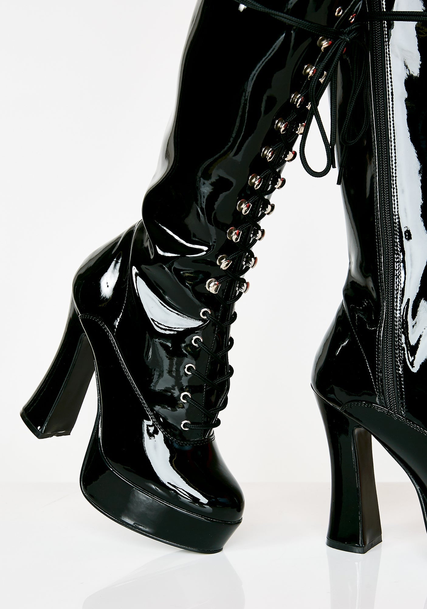 Electra-2020 Platform Knee High Boot-Black