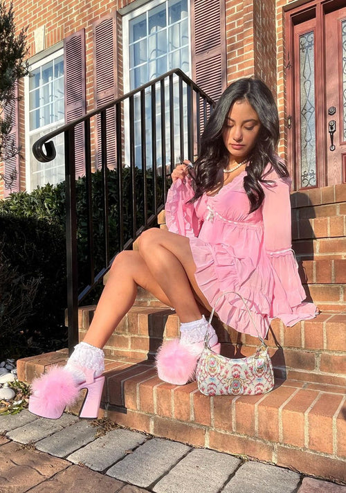 Blushin’ N’ Crushin’ Marabou Heels