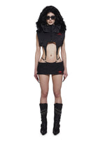 Born To Ride Pleated Ultra Mini Skirt – Black