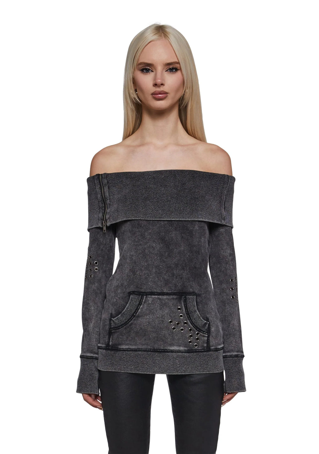 Style Off Washed Off The Shoulder Sweater