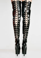 Adore-3063 Platform Thigh High Boots-Black
