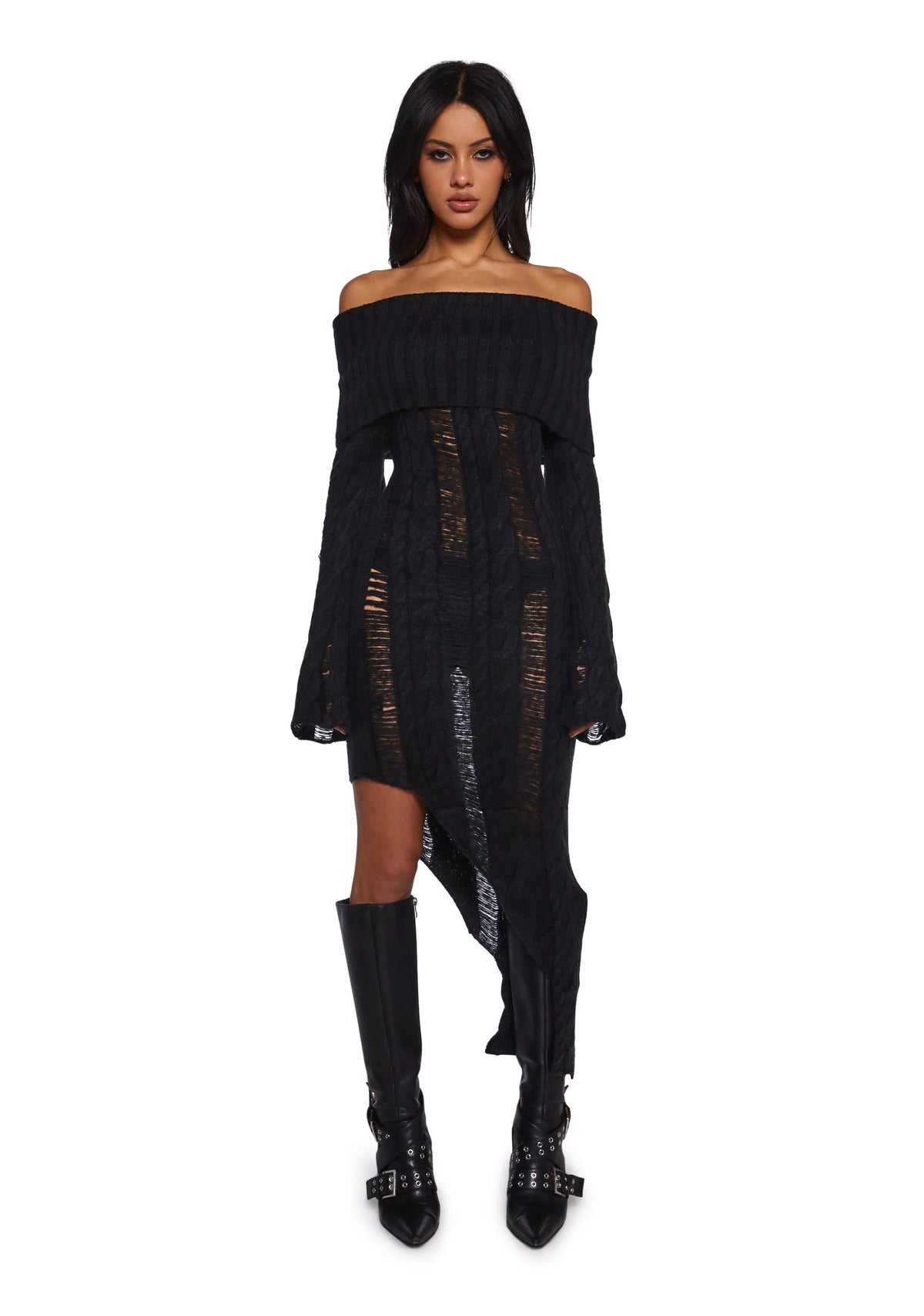 Elena Asymmetrical Midi Dress