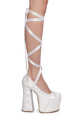 Sweet Sonata Ballet Wrap Heels – Off White